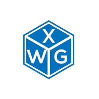 création de logo de lettre xwg sur fond noir. concept de logo de lettre initiales créatives xwg. conception de lettre xwg. vecteur