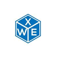 création de logo de lettre xwe sur fond noir. concept de logo de lettre initiales créatives xwe. conception de lettre xwe. vecteur