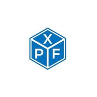 création de logo de lettre xpf sur fond noir. concept de logo de lettre initiales créatives xpf. conception de lettre xpf. vecteur