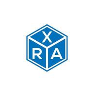 création de logo de lettre xra sur fond noir. concept de logo de lettre initiales créatives xra. conception de lettre xra. vecteur