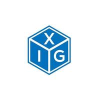 création de logo de lettre xig sur fond noir. concept de logo de lettre initiales créatives xig. conception de lettre xig. vecteur