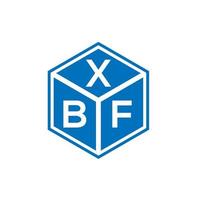 création de logo de lettre xbf sur fond noir. concept de logo de lettre initiales créatives xbf. conception de lettre xbf. vecteur