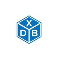 création de logo de lettre xdb sur fond noir. concept de logo de lettre initiales créatives xdb. conception de lettre xdb. vecteur