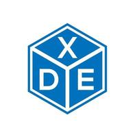 création de logo de lettre xde sur fond noir. concept de logo de lettre initiales créatives xde. conception de lettre xde. vecteur