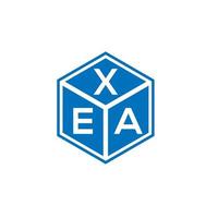 création de logo de lettre xea sur fond noir. concept de logo de lettre initiales créatives xea. conception de lettre xea. vecteur