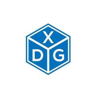 création de logo de lettre xdg sur fond noir. concept de logo de lettre initiales créatives xdg. conception de lettre xdg. vecteur