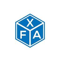 création de logo de lettre xfa sur fond noir. concept de logo de lettre initiales créatives xfa. conception de lettre xfa. vecteur