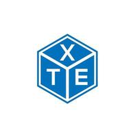 création de logo de lettre xte sur fond noir. concept de logo de lettre initiales créatives xte. conception de lettre xte. vecteur