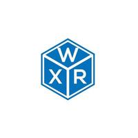 création de logo de lettre wxr sur fond noir. concept de logo de lettre initiales créatives wxr. conception de lettre wxr. vecteur