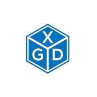 création de logo de lettre xgd sur fond noir. concept de logo de lettre initiales créatives xgd. conception de lettre xgd. vecteur