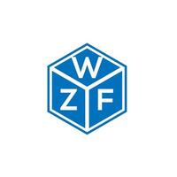 création de logo de lettre wzf sur fond noir. concept de logo de lettre initiales créatives wzf. conception de lettre wzf. vecteur