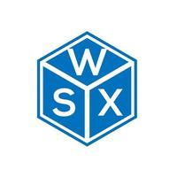 création de logo de lettre wsx sur fond noir. concept de logo de lettre initiales créatives wsx. conception de lettre wsx. vecteur