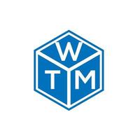 création de logo de lettre wtm sur fond noir. concept de logo de lettre initiales créatives wtm. conception de lettre wtm. vecteur