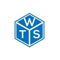 création de logo de lettre wts sur fond noir. concept de logo de lettre initiales créatives wts. conception de lettre wts. vecteur