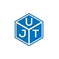 création de logo de lettre ujt sur fond noir. concept de logo de lettre initiales créatives ujt. conception de lettre ujt. vecteur