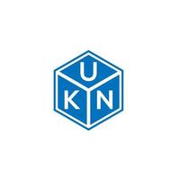 création de logo de lettre ukn sur fond noir. concept de logo de lettre initiales créatives ukn. conception de lettre ukn. vecteur