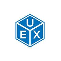 création de logo de lettre uex sur fond noir. concept de logo de lettre initiales créatives uex. conception de lettre uex. vecteur