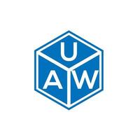 création de logo de lettre uaw sur fond noir. concept de logo de lettre initiales créatives uaw. conception de lettre uaw. vecteur