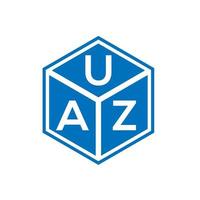 création de logo de lettre uaz sur fond noir. concept de logo de lettre initiales créatives uaz. conception de lettre uaz. vecteur