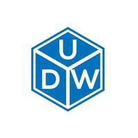 création de logo de lettre udw sur fond noir. concept de logo de lettre initiales créatives udw. conception de lettre udw. vecteur