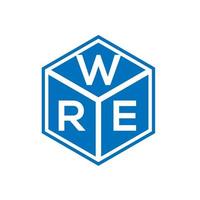 création de logo de lettre wre sur fond noir. wre concept de logo de lettre initiales créatives. wre conception de lettre. vecteur