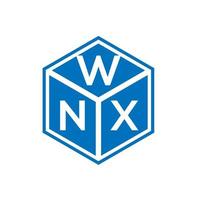 création de logo de lettre wnx sur fond noir. concept de logo de lettre initiales créatives wnx. conception de lettre wnx. vecteur