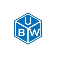 création de logo de lettre ubw sur fond noir. concept de logo de lettre initiales créatives ubw. conception de lettre ubw. vecteur