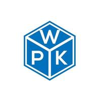 création de logo de lettre wpk sur fond noir. concept de logo de lettre initiales créatives wpk. conception de lettre wpk. vecteur