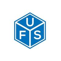 création de logo de lettre ufs sur fond noir. concept de logo de lettre initiales créatives ufs. conception de lettre ufs. vecteur