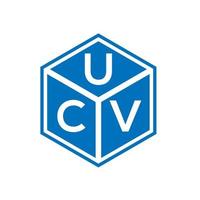 création de logo de lettre ucv sur fond noir. concept de logo de lettre initiales créatives ucv. conception de lettre ucv. vecteur