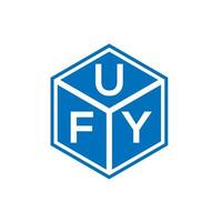 création de logo de lettre ufy sur fond noir. concept de logo de lettre initiales créatives ufy. conception de lettre ufy. vecteur