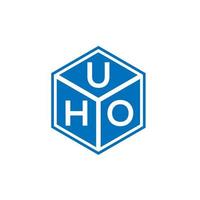 création de logo de lettre uho sur fond noir. concept de logo de lettre initiales créatives uho. conception de lettre uho. vecteur