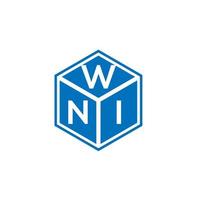 création de logo de lettre wni sur fond noir. wni concept de logo de lettre initiales créatives. conception de lettre wni. vecteur