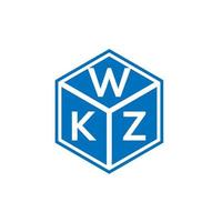 création de logo de lettre wkz sur fond noir. concept de logo de lettre initiales créatives wkz. conception de lettre wkz. vecteur