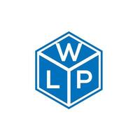 création de logo de lettre wlp sur fond noir. concept de logo de lettre initiales créatives wlp. conception de lettre wlp. vecteur