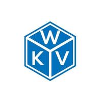 création de logo de lettre wkv sur fond noir. concept de logo de lettre initiales créatives wkv. conception de lettre wkv. vecteur