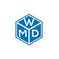 création de logo de lettre wmd sur fond noir. concept de logo de lettre initiales créatives wmd. conception de lettre wmd. vecteur