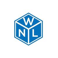 création de logo de lettre wnl sur fond noir. concept de logo de lettre initiales créatives wnl. conception de lettre wnl. vecteur