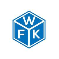 création de logo de lettre wfk sur fond noir. concept de logo de lettre initiales créatives wfk. conception de lettre wfk. vecteur