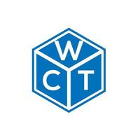 création de logo de lettre wct sur fond noir. wt concept de logo de lettre initiales créatives. conception de lettre wct. vecteur