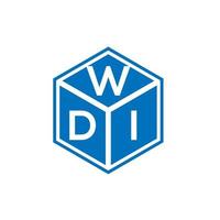 création de logo de lettre wdi sur fond noir. concept de logo de lettre initiales créatives wdi. conception de lettre wdi. vecteur