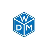 création de logo de lettre wdm sur fond noir. concept de logo de lettre initiales créatives wdm. conception de lettre wdm. vecteur