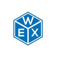 création de logo de lettre wex sur fond noir. concept de logo de lettre initiales créatives wex. conception de lettre wex. vecteur