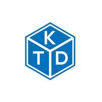 création de logo de lettre ktd sur fond noir. concept de logo de lettre initiales créatives ktd. conception de lettre ktd. vecteur