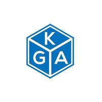 création de logo de lettre kga sur fond noir. concept de logo de lettre initiales créatives kga. conception de lettre kga. vecteur