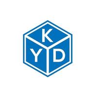 création de logo de lettre kyd sur fond noir. concept de logo de lettre initiales créatives kyd. conception de lettre kyd. vecteur