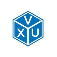 création de logo de lettre vxu sur fond noir. concept de logo de lettre initiales créatives vxu. conception de lettre vxu. vecteur