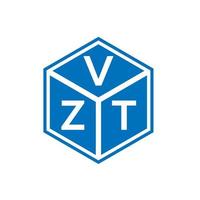 création de logo de lettre vzt sur fond noir. concept de logo de lettre initiales créatives vzt. conception de lettre vzt. vecteur
