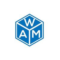 création de logo de lettre wam sur fond noir. wam concept de logo de lettre initiales créatives. conception de lettre wam. vecteur