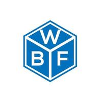 création de logo de lettre wbf sur fond noir. concept de logo de lettre initiales créatives wbf. conception de lettre wbf. vecteur